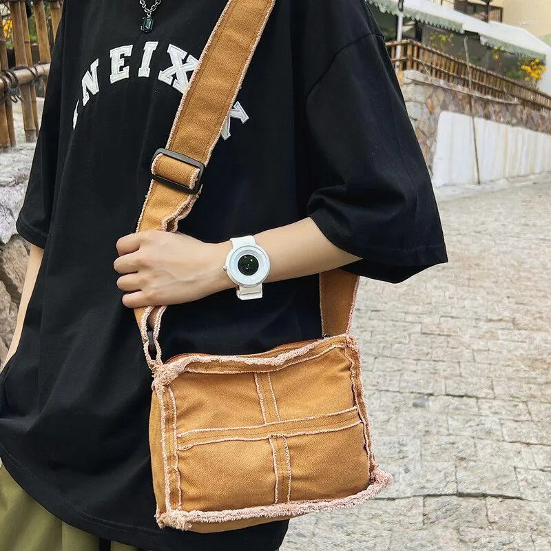 Evening Bags Women Canvas Shoulder Bag Female Thick Cloth Small Messenger Retro Vintage Crossbody Cute Zipper Purse For Girls