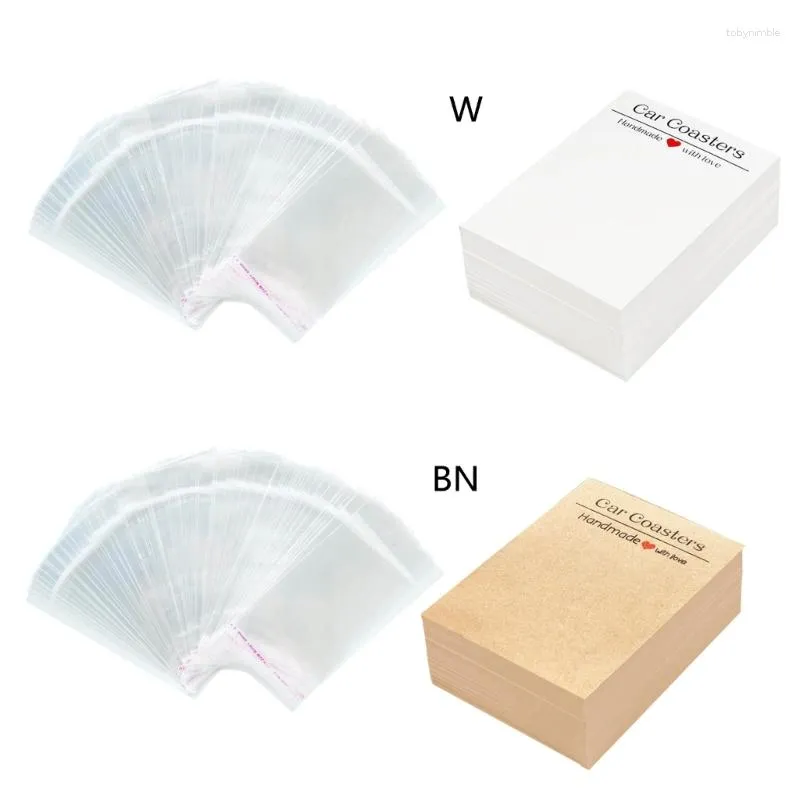 Ювелирные мешки MXME 100 PCS Blank Coasters отображают карты с самостоятельными мешками