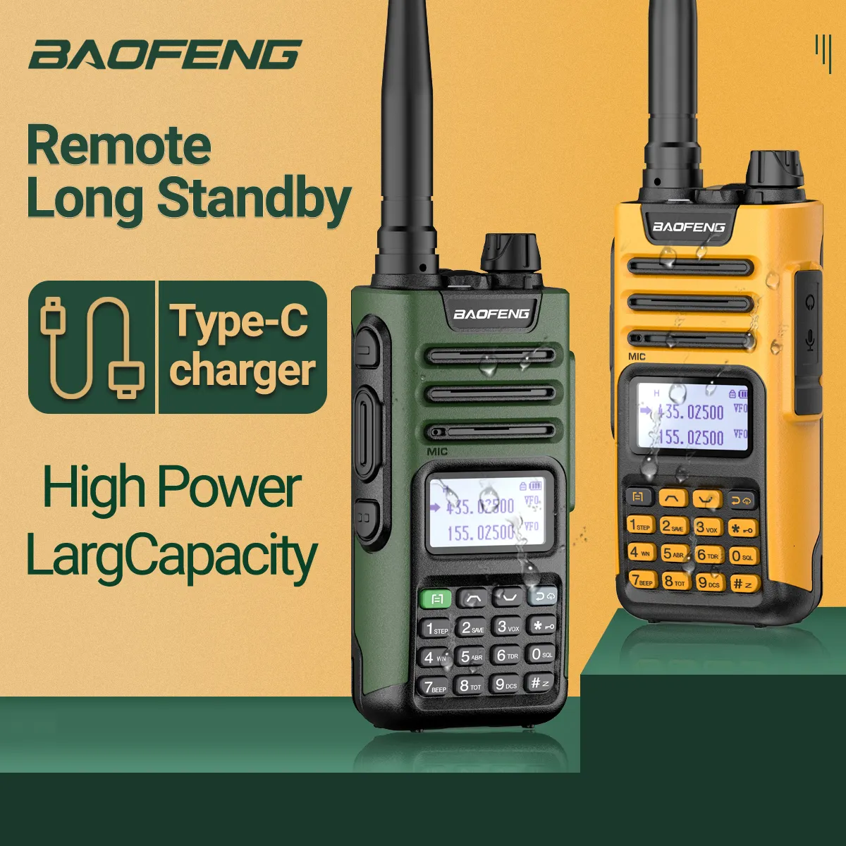 Walkie Talkie Baofeng UV 13 Pro 10W Type C 999CH Long Range Waterfrof Transceiver HAM双方向ラジオUV82 UV13 230823