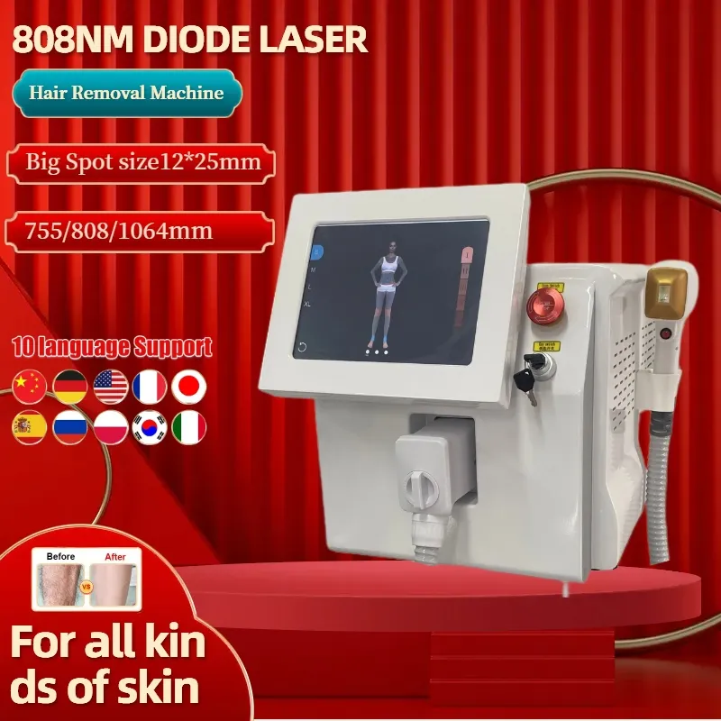 Nyaste epilator Alexandrite Laser Hair Removal Machine Depilacion Laser Ice Titanium Hårborttagning Diode Laser Ta bort håret