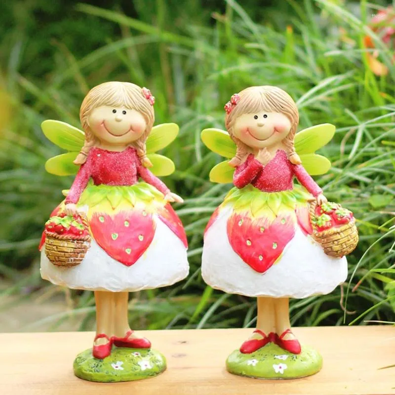 Garden Decorations Outdoor Decorative Ornaments Angel Desk Girl Resin Courtyard Landscaping Gift Balcony Layout Decoration Jardin KR