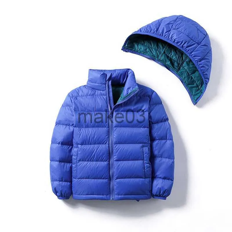 Down Coat Autumn Kids Duck Down Jackets 2023 Ny Light Weight Hood Löstagbara vinterrockar för pojkar flickor Portable Windproof Puffer Parkas J230823