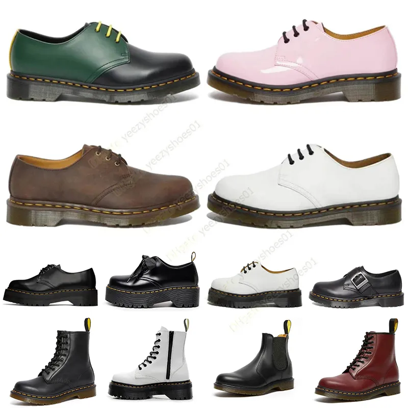 Luksusowe designerskie buty Dr Martins Mo Harness Pas Paspled Cowhide Skórzowe buty kostki Chunky Obcina Oxford Fashion Square Tórz Botki Botki 36-48