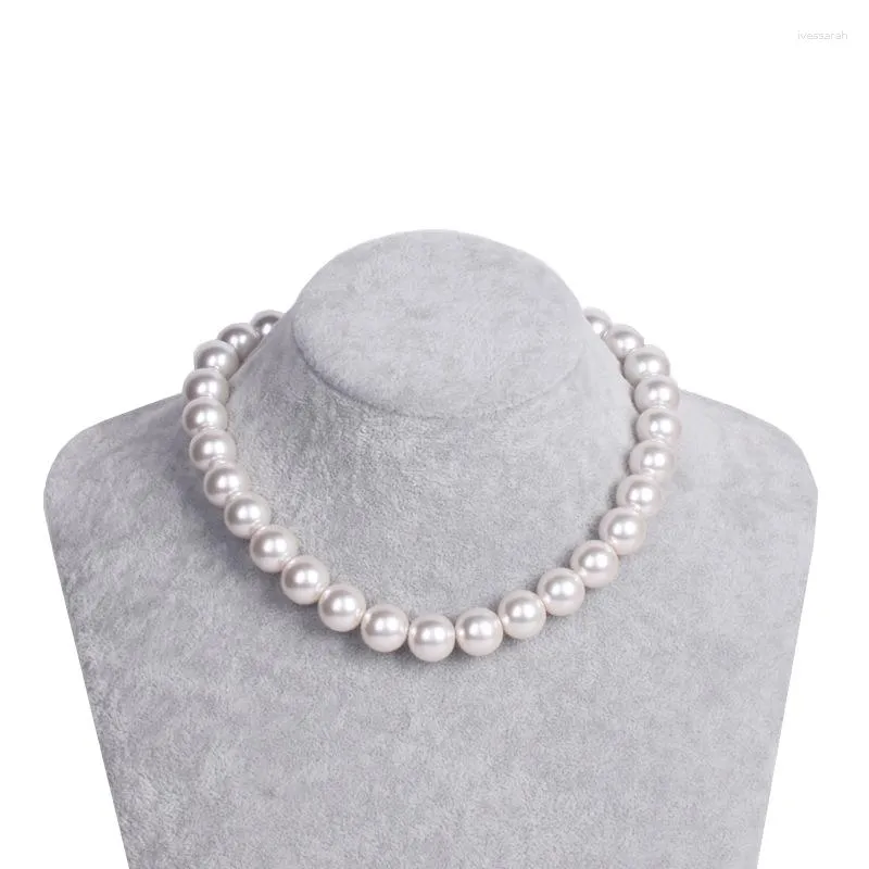 Choker Elegant Simple 6mm-14mm Pearl Chain Necklace For Women Wedding Party Short Fashion Jewelry