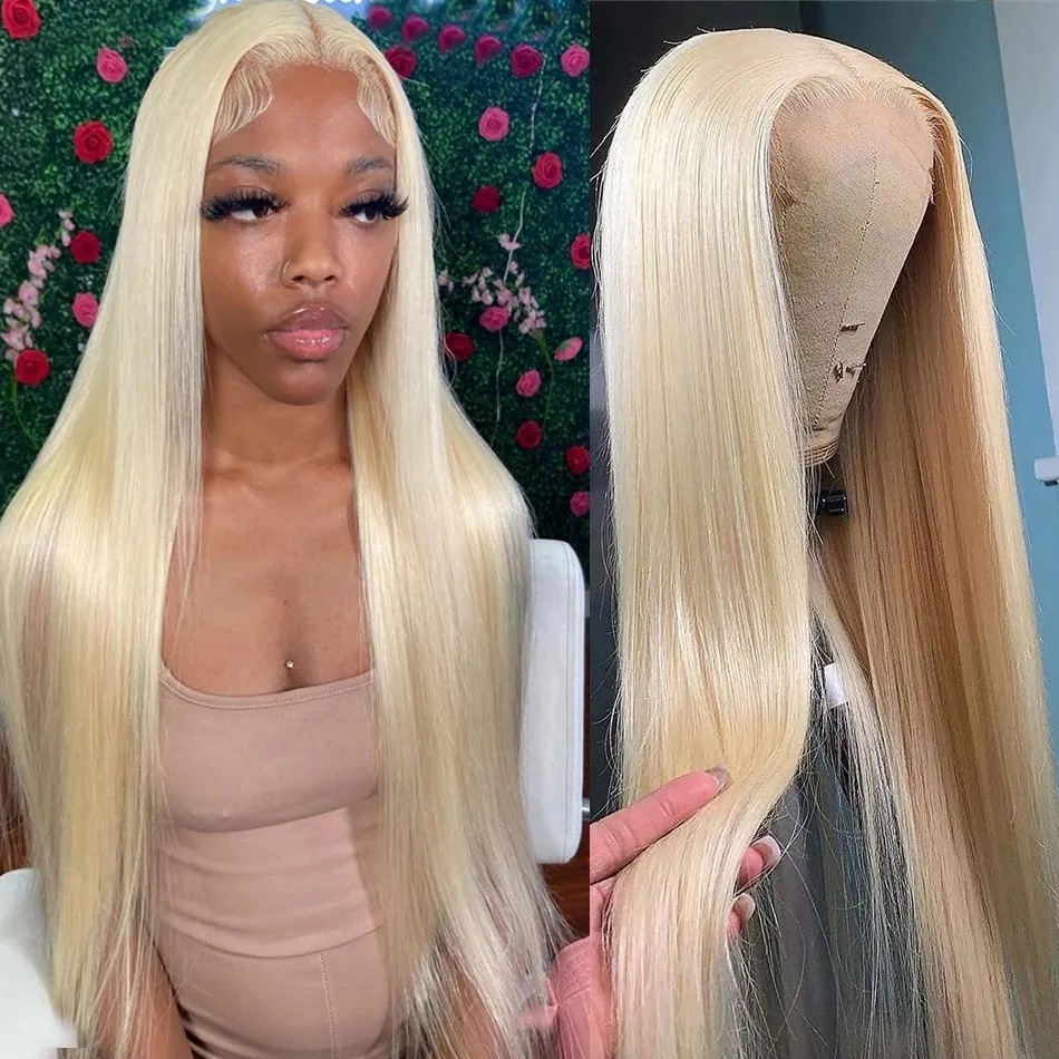 30 -дюймовая медовая блондинка 613 HD Кружевое кружевное парик 13x6 человеческие волосы для женщин 13x4 Прямо кружевное кружев