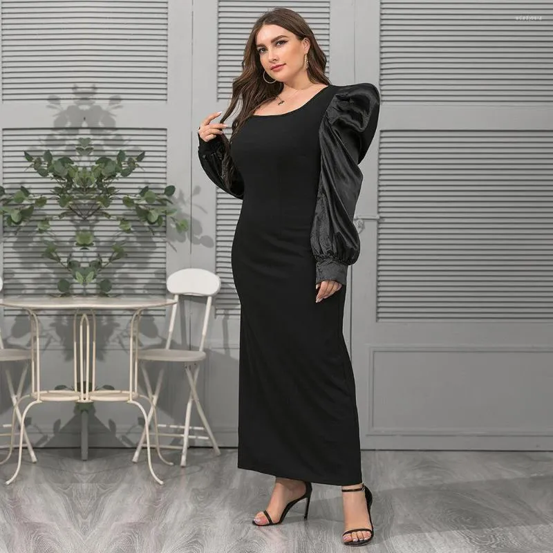 Plus-Size-Kleider Frauenkleidung Herbst Fashion Square Neck Blasenhülle Lose Stil Elegant Luxus Damen Kleiderrock XL-5xl Oversize