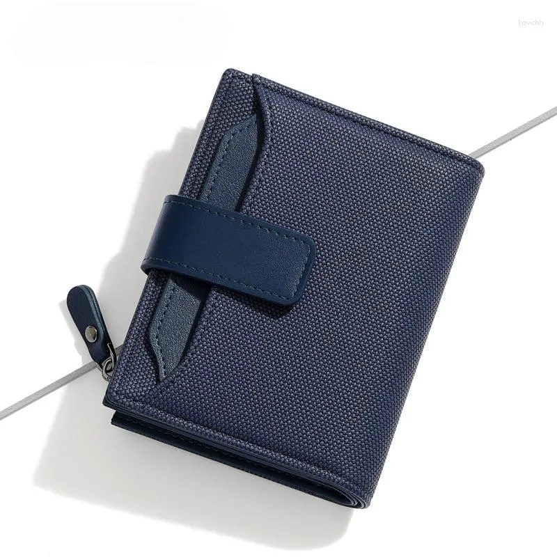 Wallets Business Portable Simple Loose Leaf Multi-card Men's Wallet Short Zipper Vintage Leather Multi-functional Change Clip