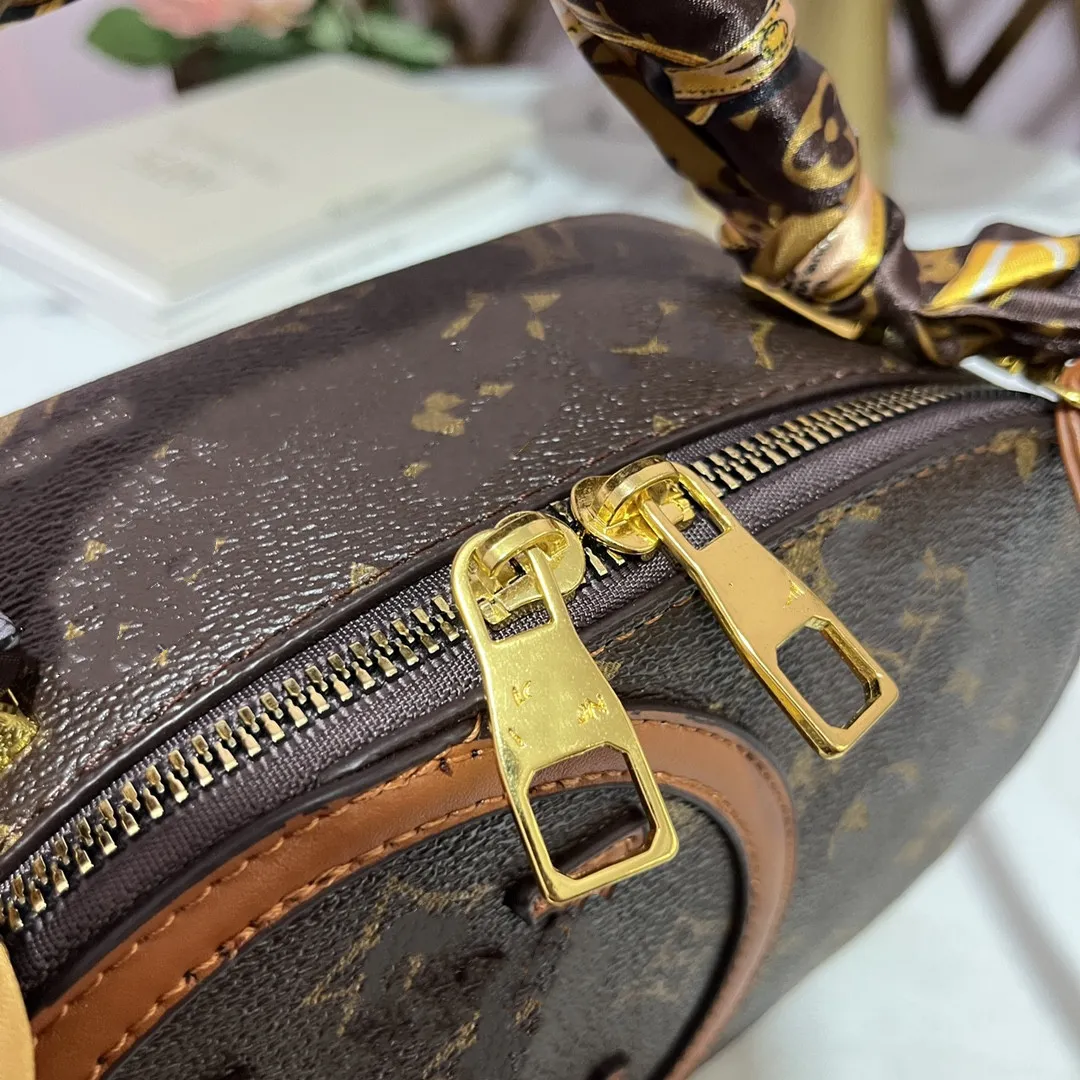 2023 Neue trendige tragbare gedruckte Umhängetaschen Textur kleine runde Taschen All-Match-Runde Kuchenbeutel für Frauen