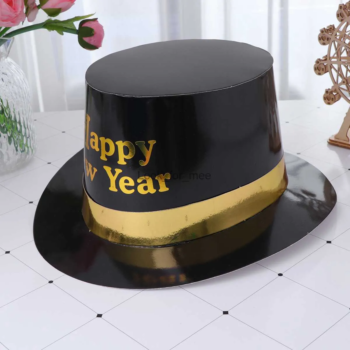 8 pièces chapeaux de fête de bonne année papier paillettes 2021 chapeau drôle pour 2021 fête du nouvel an Cotusme faveurs accessoires photo jaune HKD230823