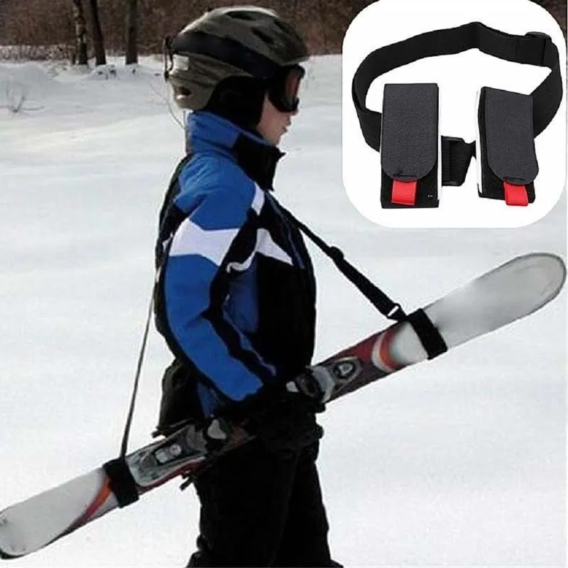 Outdoor -Taschen Nylon Ski -Stange Schulter Hand Wimperngriff Gurte Verstellbare Bock -Hakenschleife schützen schwarze Ski -Riemenbeutel 230822