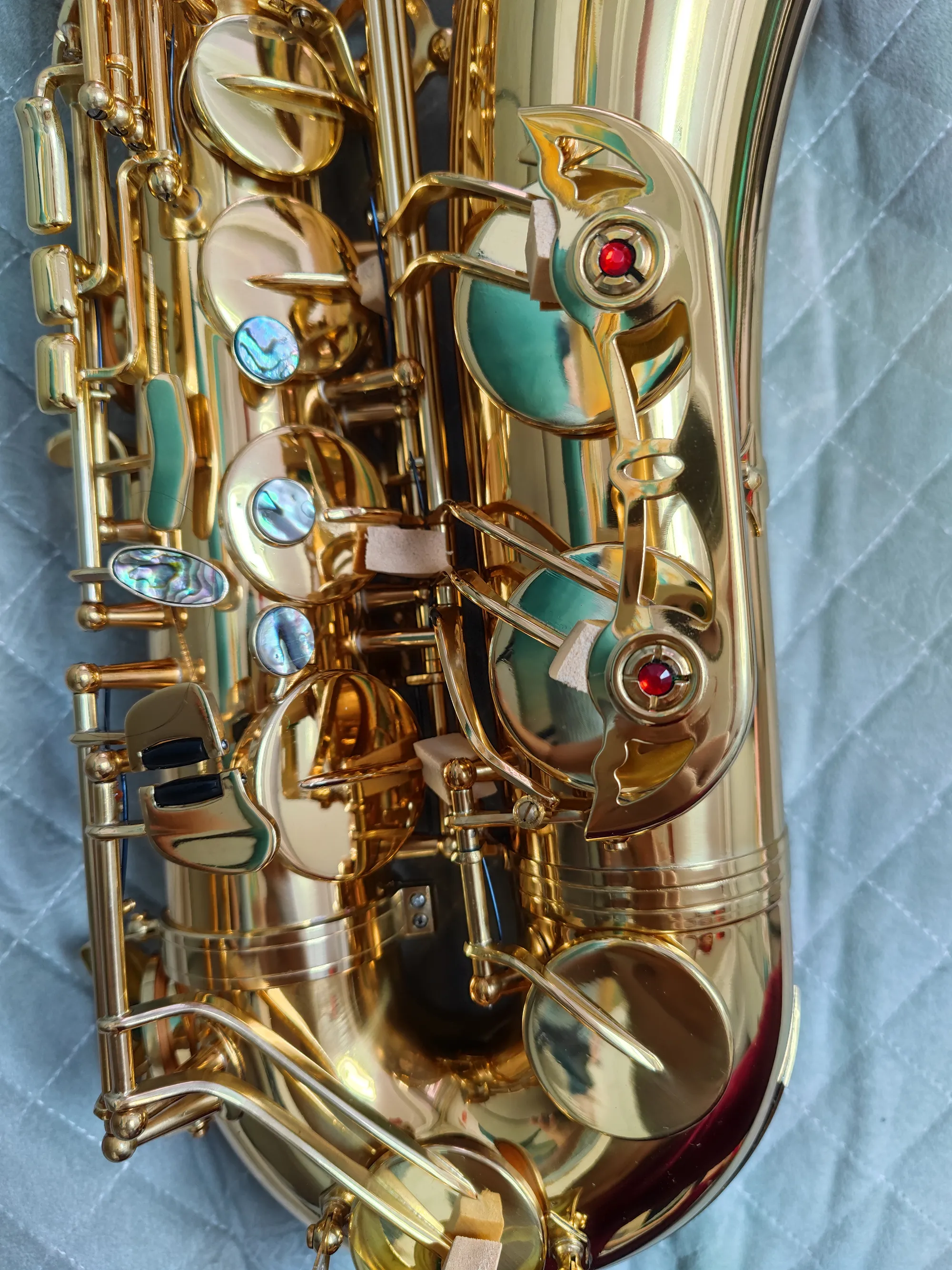 Klassisk original 803 Struktur BB Professional Tenor Saxofon Dubbel Rib-förstärkning Abalone Key Högkvalitativ ton Tenor Sax