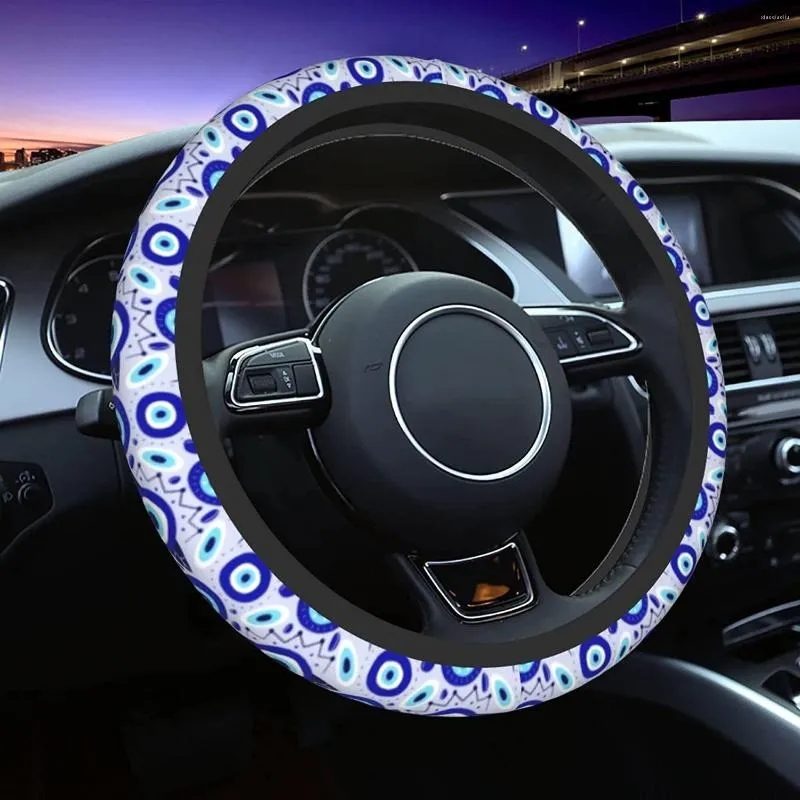 Coprini del volante Cover Accessori per auto con gli occhi malvagi boho copertura neoprene diametro universale da 15 pollici non slitta