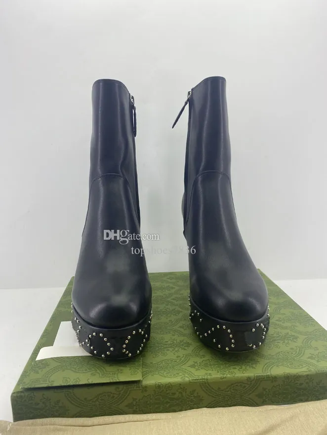 Designer Zipper Boots Hoge kwaliteit damesnaakte laarzen klassieke schoenen winter en herfst sneeuwschoenen 35-42