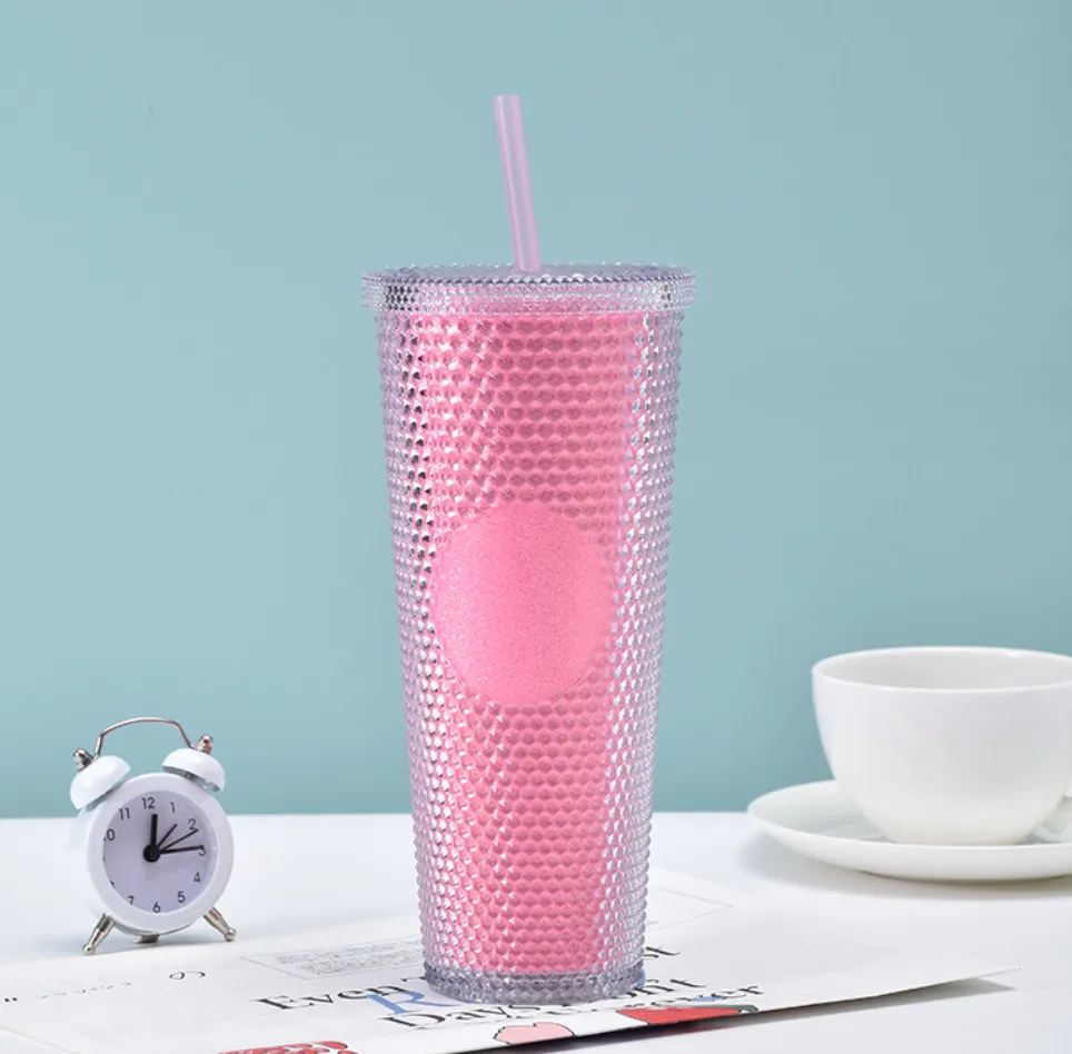4oz 750ml glass coffee mug with double-layer plastic straw and lid,  includes tray accessory from Dhgate Mugs - price 4.98