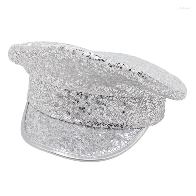 Boinas lantejoulas queimando o sargento Hat Party Party Bachelorette Club Hen do Fashion Bling Ladies Capitão Capitão para Mulheres Sailor Caps Militares