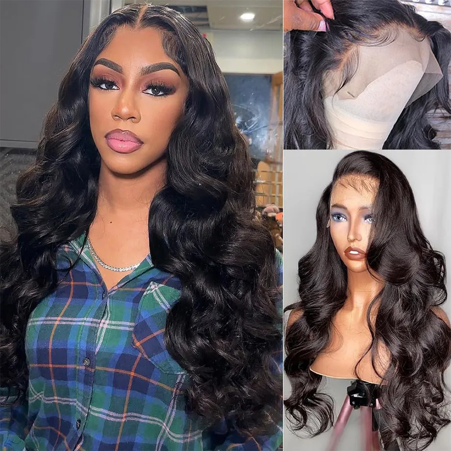 30Inch Body Wave Transparent 13x6 Lace Front Human Hair Wigs Remy Raw Indian Wavy 13x4 HD Lace Frontal Wig for Women Closure Wig