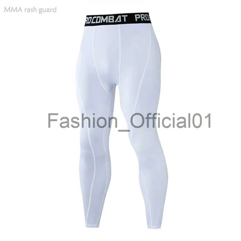 White Mens Running Tights Basketball Compression Leggings Summer