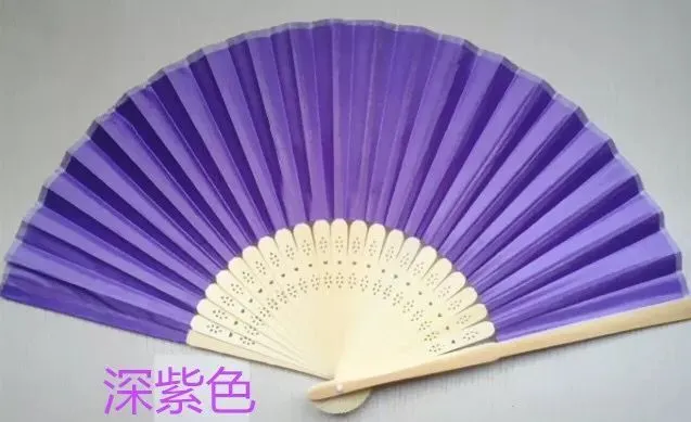 Wedding Favors Gifts Elegant Solid Candy Color Silk Bamboo Fan Cloth Wedding Hand Folding Fans+DHL 