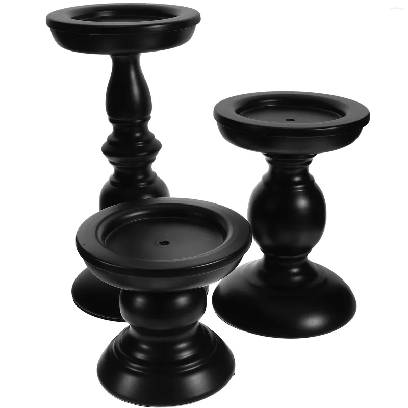 Candle Holders 3 Pcs Decor Desktop Candlestick Metal Creative Candleholder Tabletop Iron Taper Decorative Stand