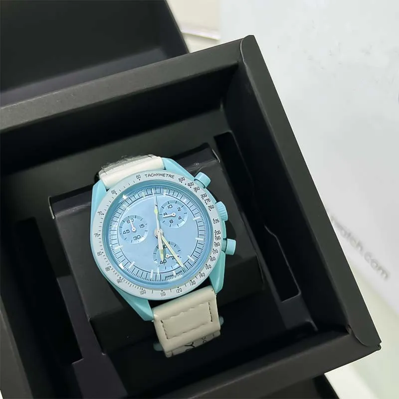 Księżycowe zegarek designerskie zegarki bioceramiczna planeta rtęci 42 mm Moonwatches luksusowy ruch limitowany edycja mistrz na rękę