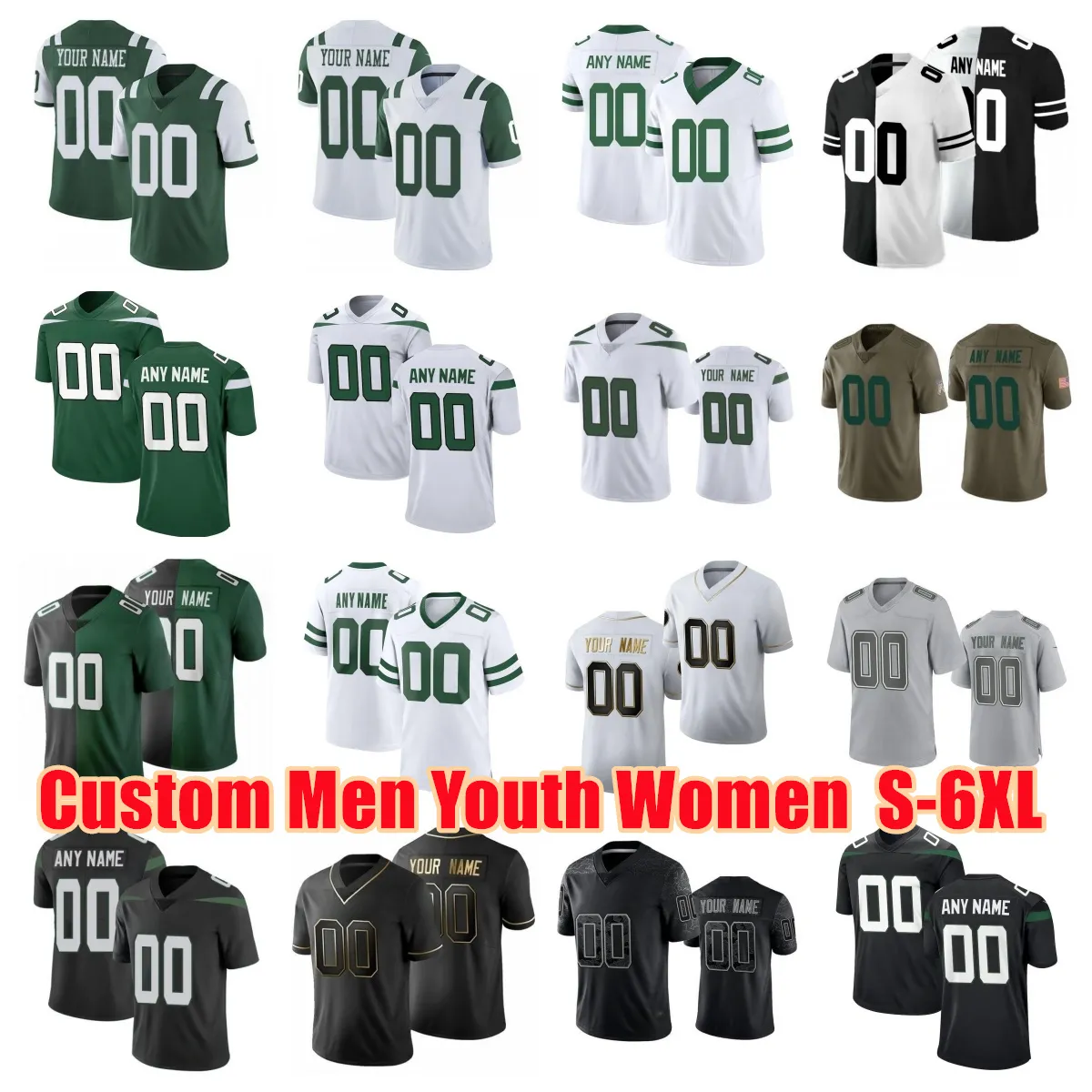 Custom S 6XL Sauce Gardner Football Jerseys Garrett Wilson Quinnen