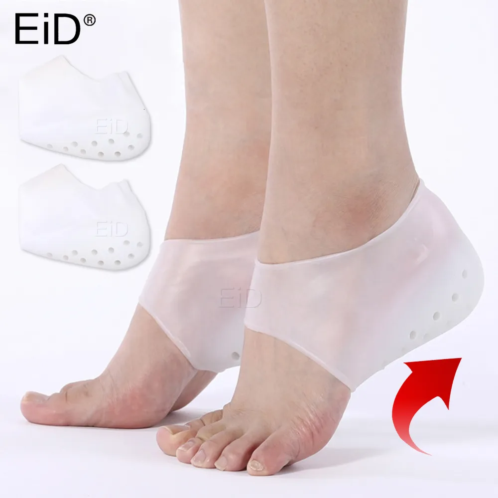 Pièces de chaussures Accessoires Silicone Invisible Hauteur intérieure Semelles de levage Augmenter les chaussettes Coussin de protection des pieds en plein air Hommes Femmes Coussin de talon Semelle intérieure cachée 230823