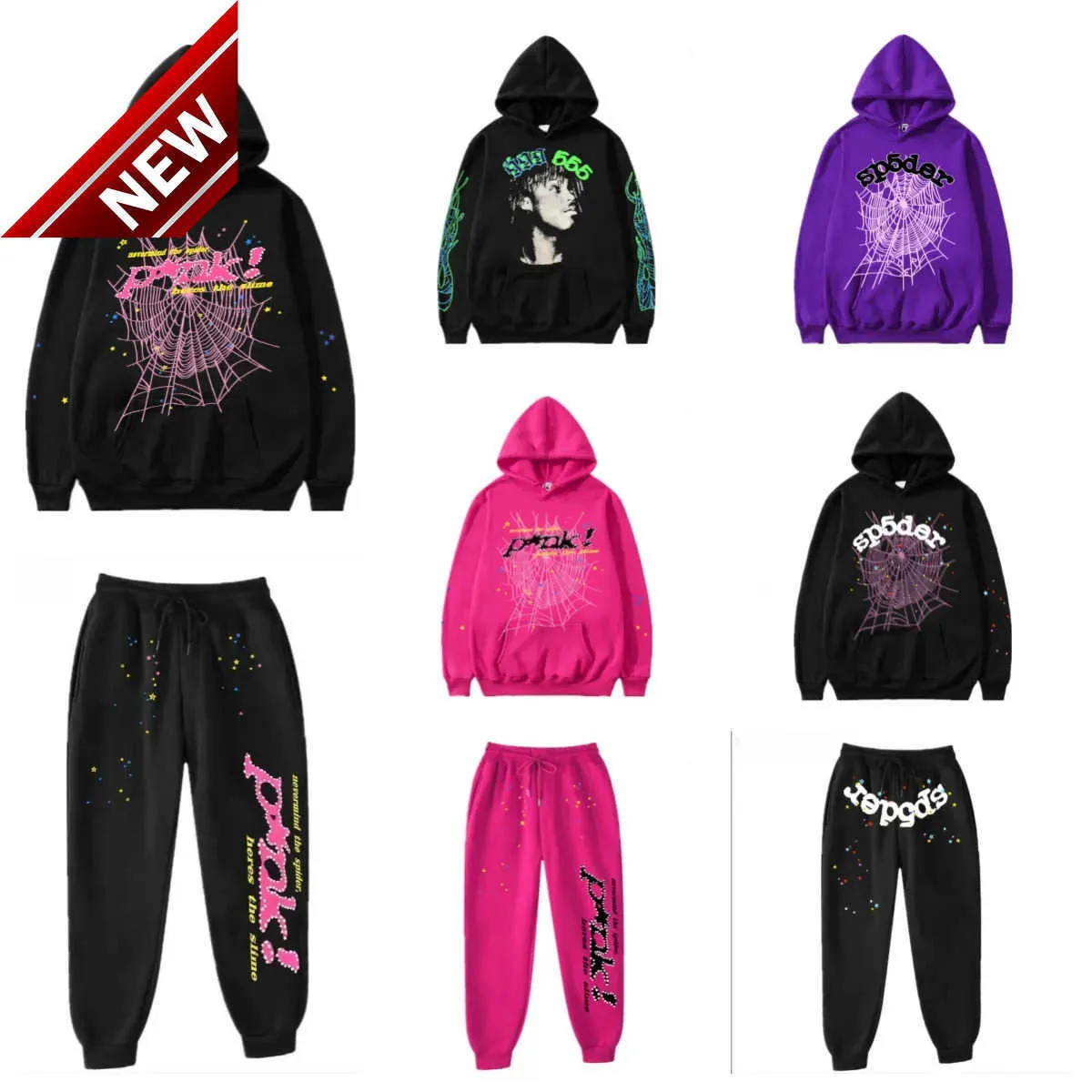 Sweats à capuche pour hommes Sweatshirts Spider Survêtement Designer Mens 555 Sp5der Sweatshirt Man Young Thug 555555 Pink Spiderspider Survêtements Costumes à 4xl