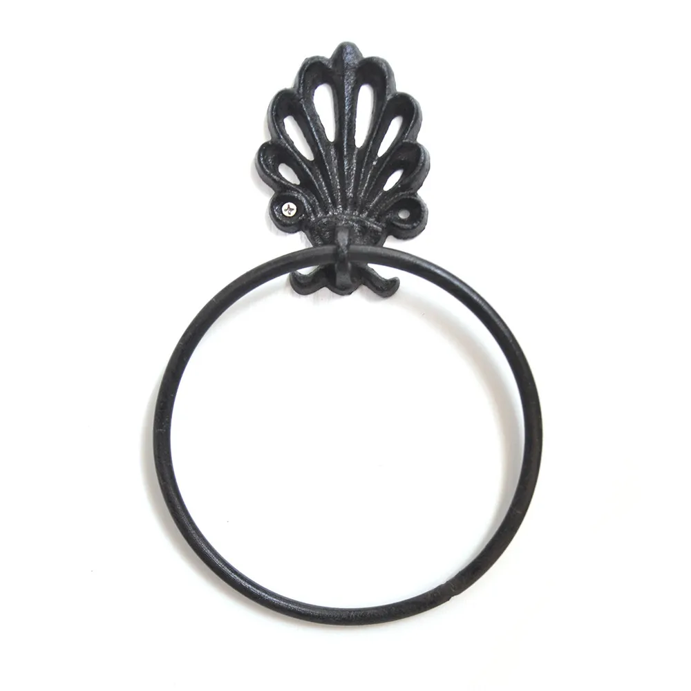 Vintage American Style Cast Iron Cast Iron Towel Rail With Ring Ideal