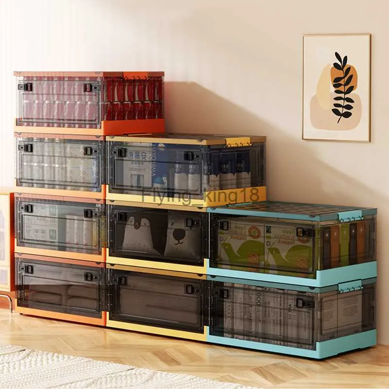 150L Storage Organizer High Capacity Strong Load Bearing Translucent with Handle Foldable Closets Lockers Folding Organizer Box HKD230812