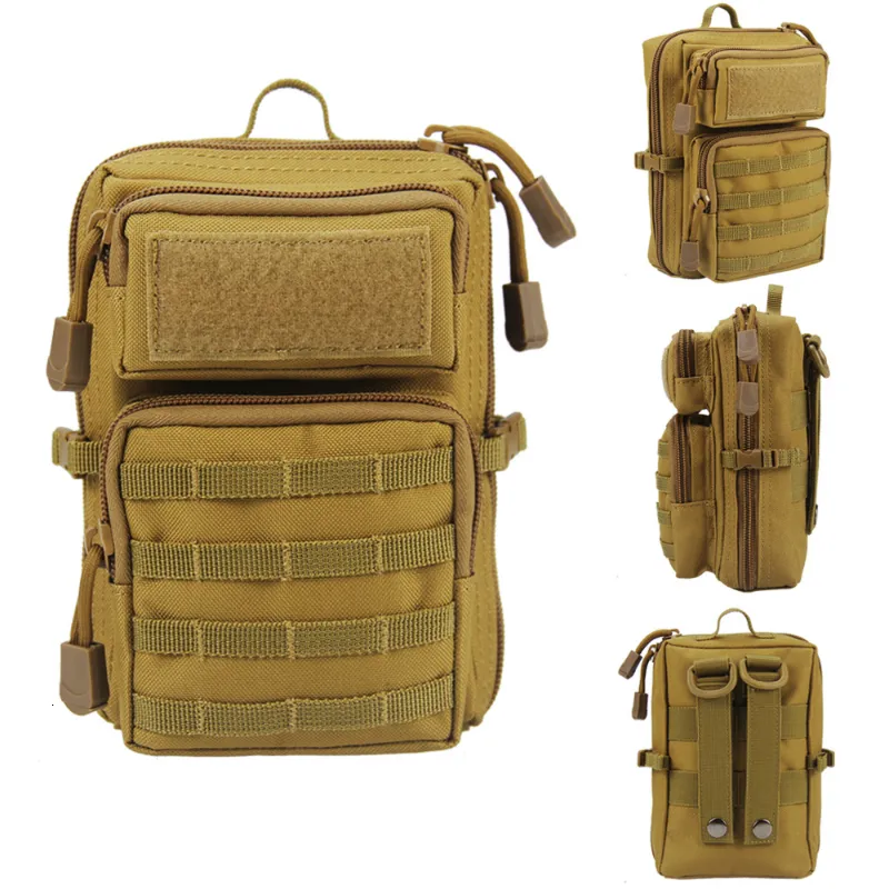 Backpacking Packs Multifunktion Tactical Pouch Holster Military Molle Hip Midjeväska Plånbokväskan Telefonfodral Camping Väskor Hunting Pack 230824
