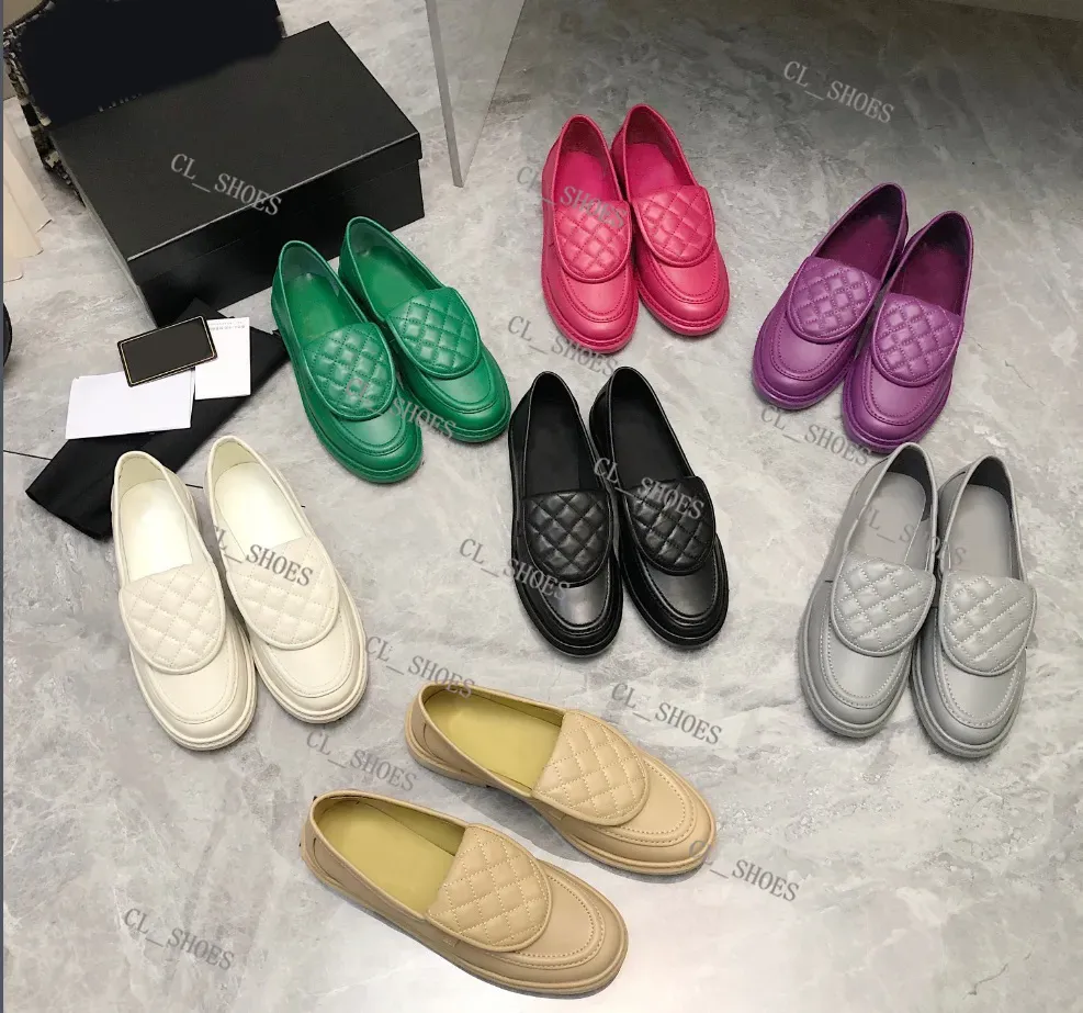 Designer skor damer klänning skor kvinnor skor loafers lyx plattform skor Mary Jane Chunky sneaker kalvskinn mulor med låda