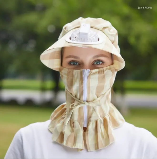Beretti Fan Hollow Top Sunier Hat Female Summer Secket BRIM BRIM Sun Shade Face Shield UV Resistente pieghevole