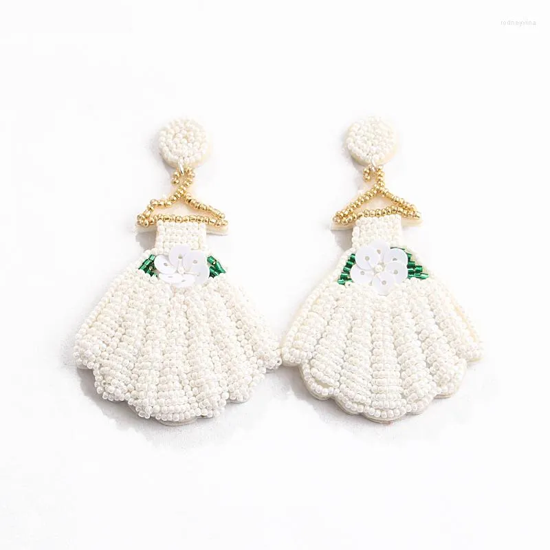 Stud Earrings Arrival Bride Handmade Seed Bead White Dress MRS Party For Women