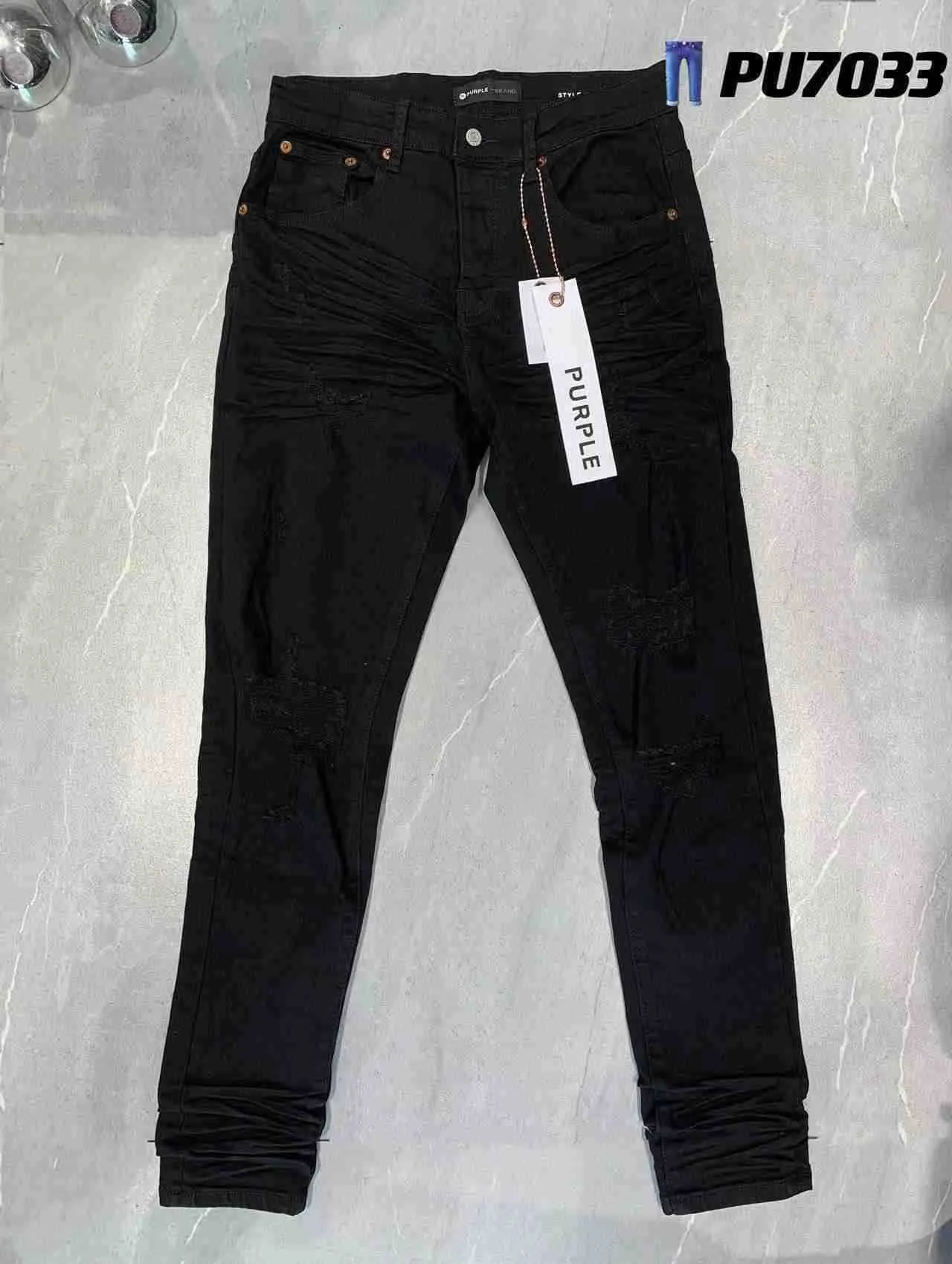 Jeans violets de styliste, Version correcte exclusive, marque élastique, décontracté, longs, pour hommes, nouvelle taille 30-32-34-36-38ivlr