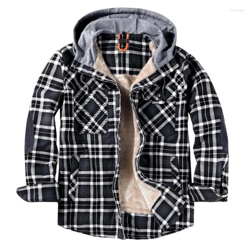 Men's plaid cheap hooded jacket