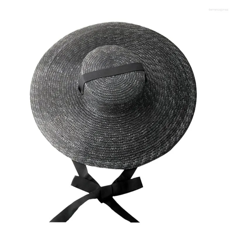 Wide Brim Straw Floppy Sun Hat Large Outdoor Woven Polyester  display picture 2