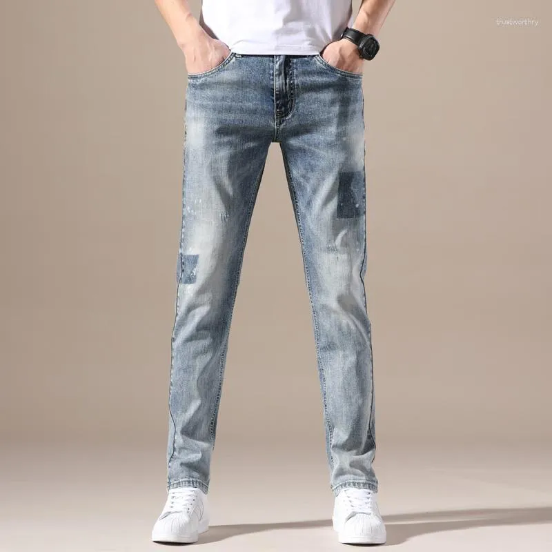Jeans maschile classico in stile uomo marchio di cotone autunno business casual tratto slim pantaloni pantaloni pantaloni maschili abiti da casa maschio