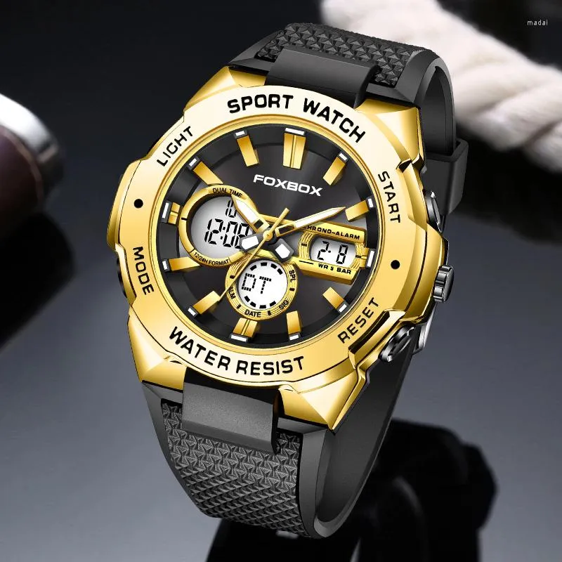 Zegarek Lige Dual Display Watch Men Mode Business Sport Waterproof Digital Top Kwarc
