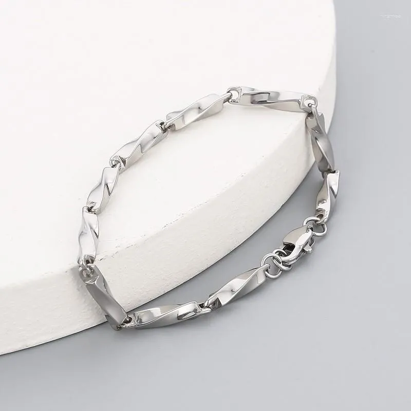 Link Bracelets Stainless Steel Twisted Rope Chain For Men Women Wrist Christmas Gifts Jewelry