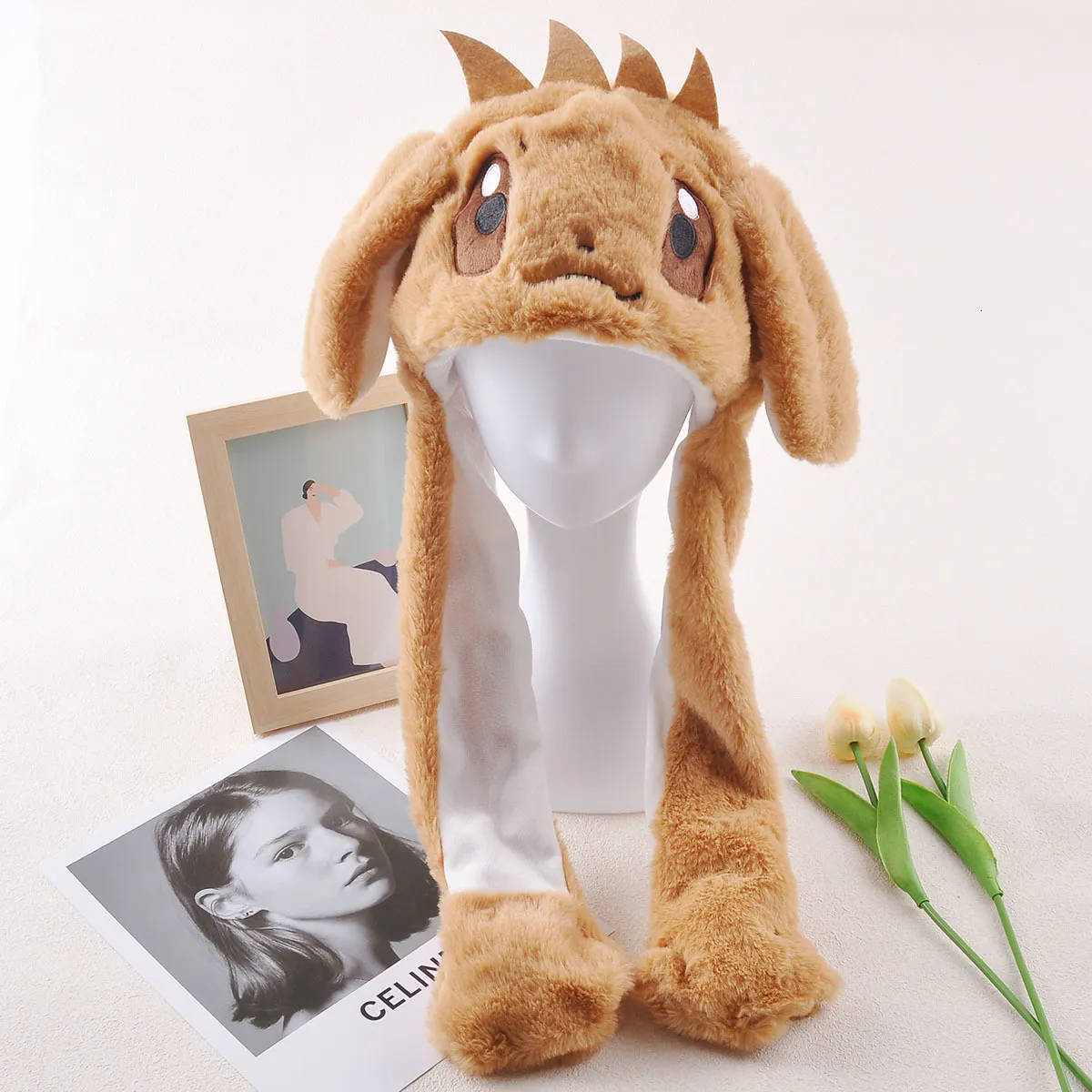 Chapeau d'oreille de lapin en peluche en peluche intéressant Intéressant Mignon  Peluche Lapin Chapeau Cadeaux Pour Les Filles