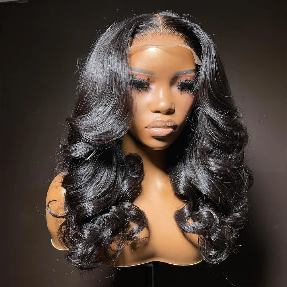 Perruque Full Lace Wig 250% naturelle, cheveux 100% bruts, couleur naturelle, Body Wave, HD, Transparent, partie centrale, sans colle, densité 360