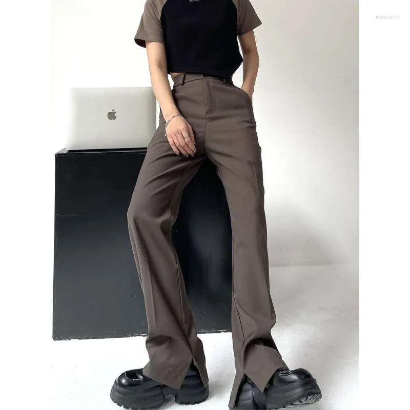 Women's Pants Deeptown Elegant Vintage Flare Classic Women Korean Fashion Black Harajuku Formal Suit Trousers High Waist Palazzo Ladies