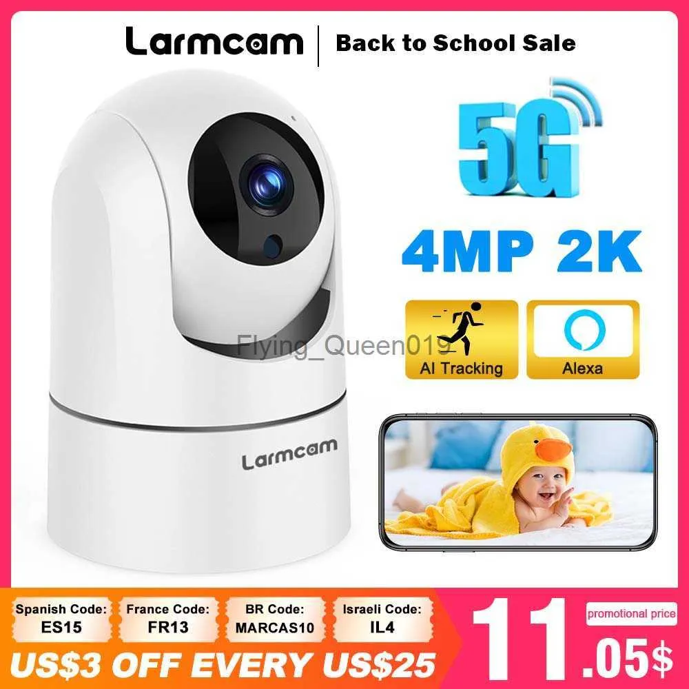 Larmtek caméra IP 5G WiFi bébé moniteur 1080P Mini sécurité CCTV intérieure 2K 4MP AI suivi Audio vidéo caméra de Surveillance Alexa HKD230812