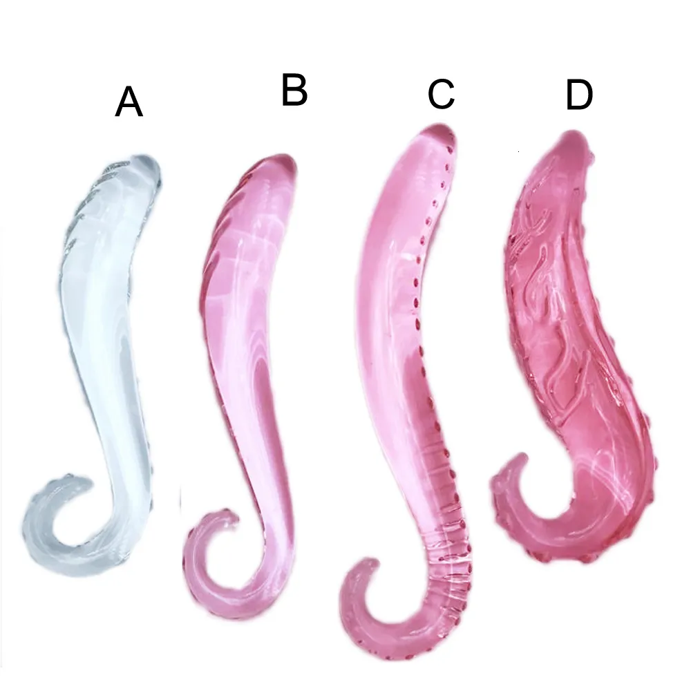 Vibradores Anal Vidro Dupla Face Especial Hippocampus Desgin Dildo Wand Plug Lésbica G Spot Estimulação Adulto Brinquedos Sexuais Para Mulheres 230824
