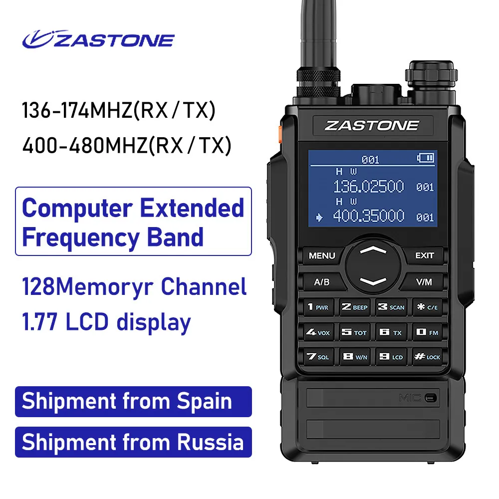 Walkie Talkie Zastone M7 VHF UHF Portatile Radio 5w 2600Mah Battery Two