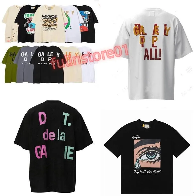 Designer Letni krótkie rękawie Tshirt Mens Thirt Galerie Tee Depts T-shirty Czarne białe moda mężczyźni kobiety z literami luksusowa koszulka marka T-shirt odzież we1