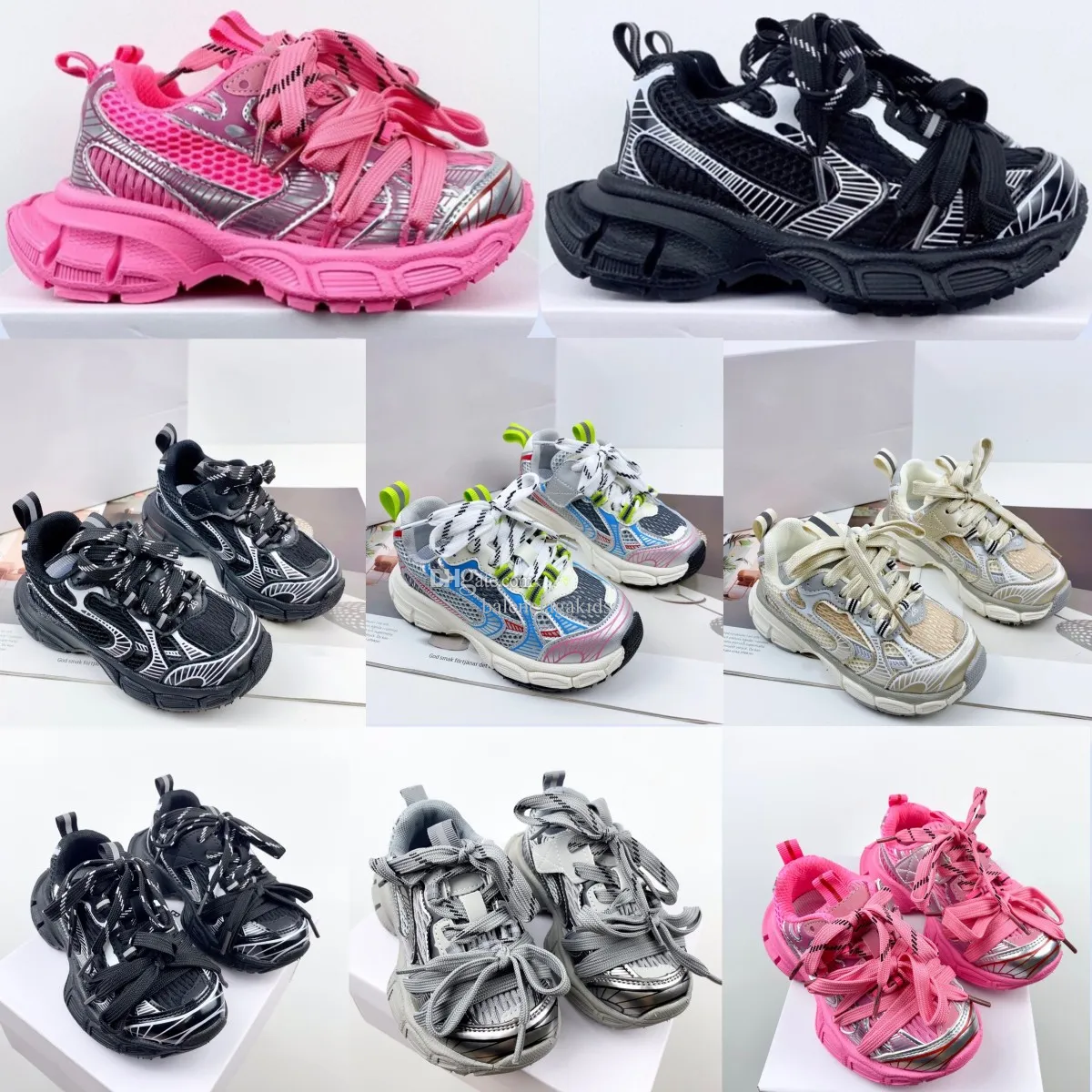 3XL Kids Sneakers Boys Youth Choilers Shoes Phantom Sneaker Girls Paris Kid Designer Shoe Black Baby Trainers