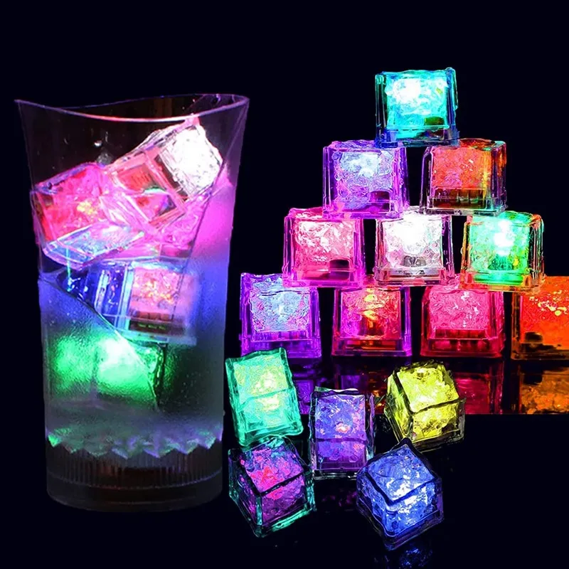 Polychrome Flash Party Lights Glowing Ice Cubes Blinking Flashing Decor Light Up Bar Club Wedding
