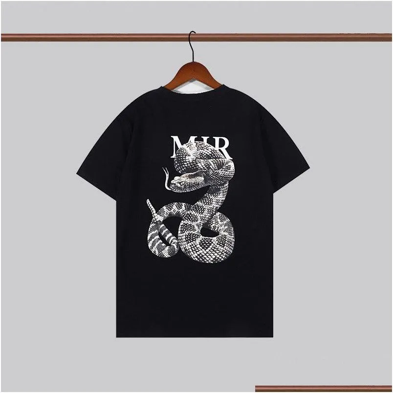 T-shirts voor heren Amris Mens Designer Shirt T Men Shirts Crew Neck Cotton Blend Short Sleeve Letter Gedrukte mode Graphic T-shirt T-shirt DHPQS