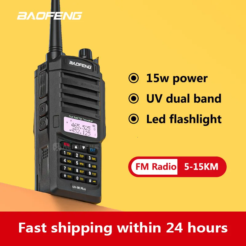 Walkie Talkie 15W 8000Mah Baofeng UV 9R Plus Ham Radio IP67 Waterproof UHF VHF 10 20 km Dwukierunkowy radio 230823